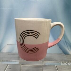 Modern Expressions Coffee Mug Pink Gold Initial C Monogram Preppy Mug Coquette
